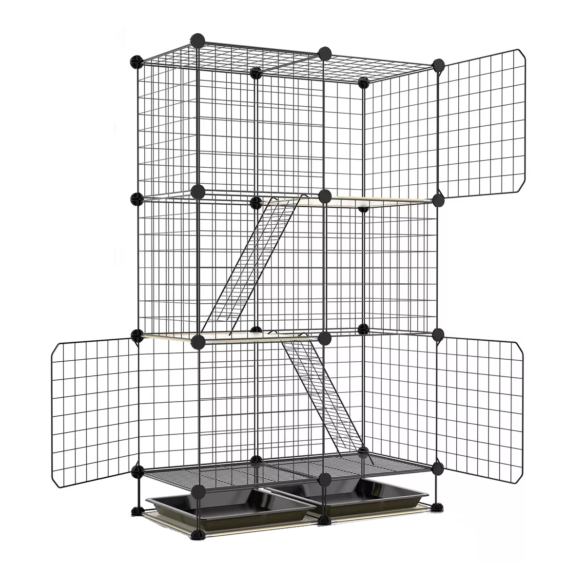Foto 2 pulgar | Corral Para Mascotas 3pisos Con Puerta Eo Safe Imports Esi-14502 Negro