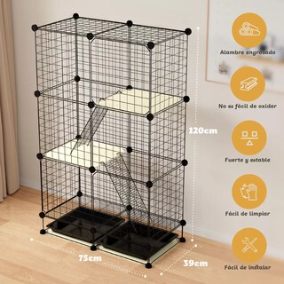 Foto 2 | Corral Para Mascotas 3pisos Con Puerta Eo Safe Imports Esi-14502 Negro