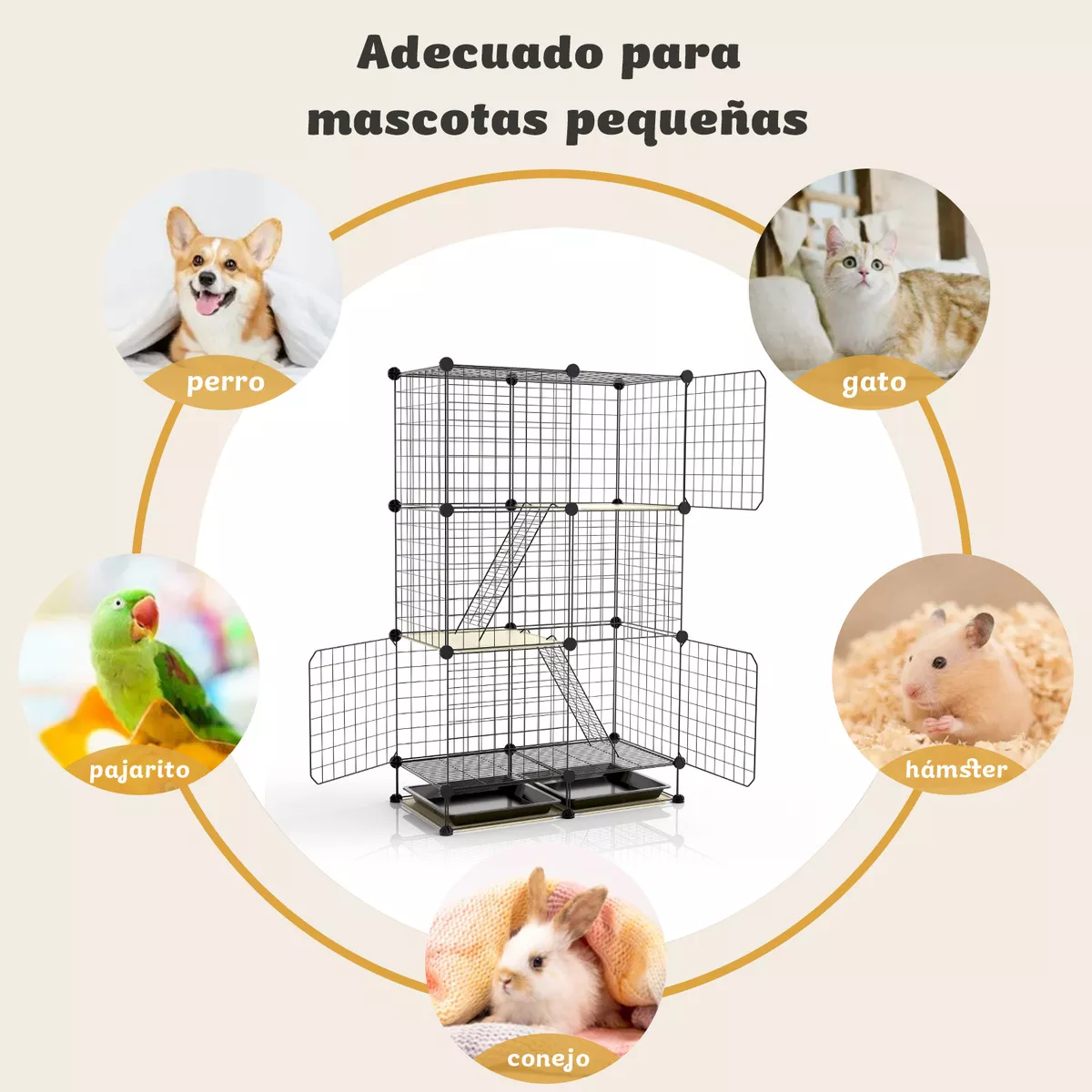 Foto 4 pulgar | Corral Para Mascotas 3pisos Con Puerta Eo Safe Imports Esi-14502 Negro