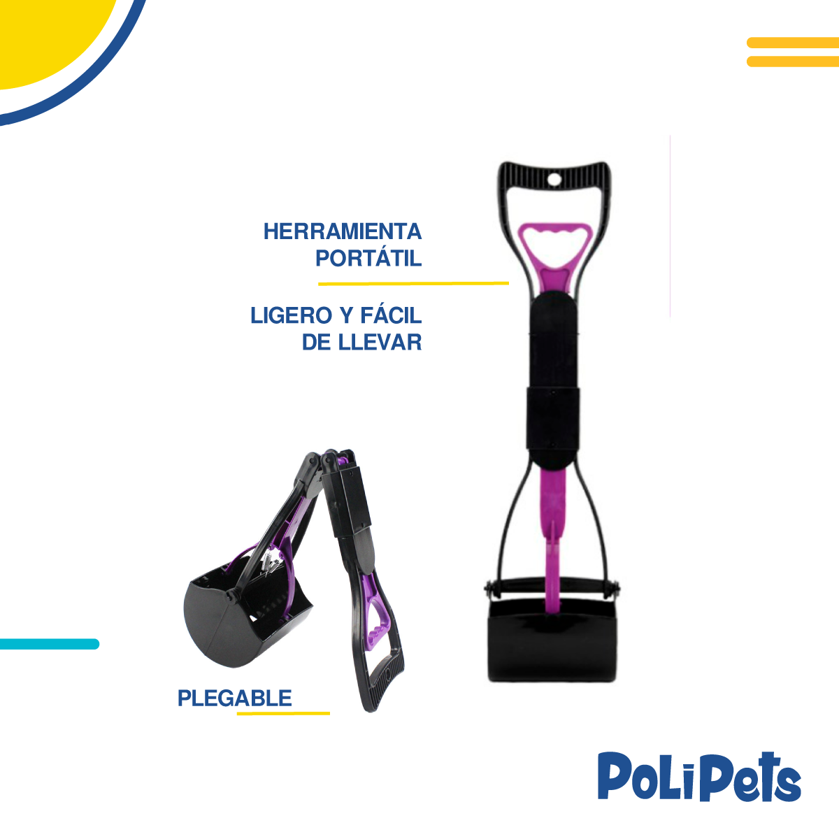 Foto 4 pulgar | Recogedor Plegable Poli Pets Levanta Heces para Mascotas