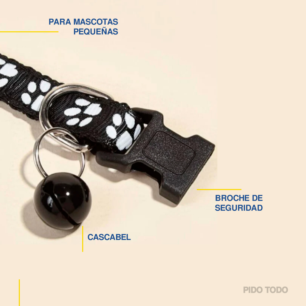 Foto 5 pulgar | Collar Poli Pets para Raza Pequeña con Campana