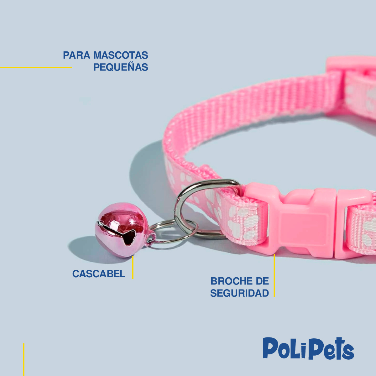 Foto 6 pulgar | Collar Poli Pets para Raza Pequeña Con Campana