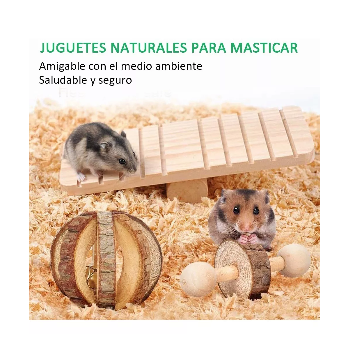 Foto 6 pulgar | Juguetes de Madera para Roedor Belug color Marrón 10 Piezas