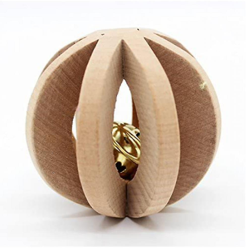 Foto 5 pulgar | Pelota De Juguete Para Animales Pequeños Con Madera De Campana De 7 Cm - Venta Internacional.