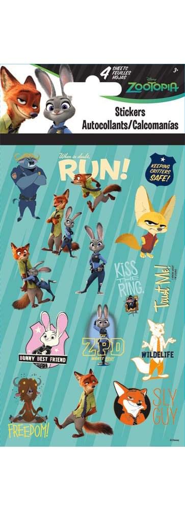 Foto 2 | Paquete De Pegatinas Trends International Zootopia  4 Hojas - Venta Internacional.