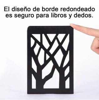 Foto 3 | Sujetalibro BELUG para Estantes Soporte Negro de Metal 4 Piezas