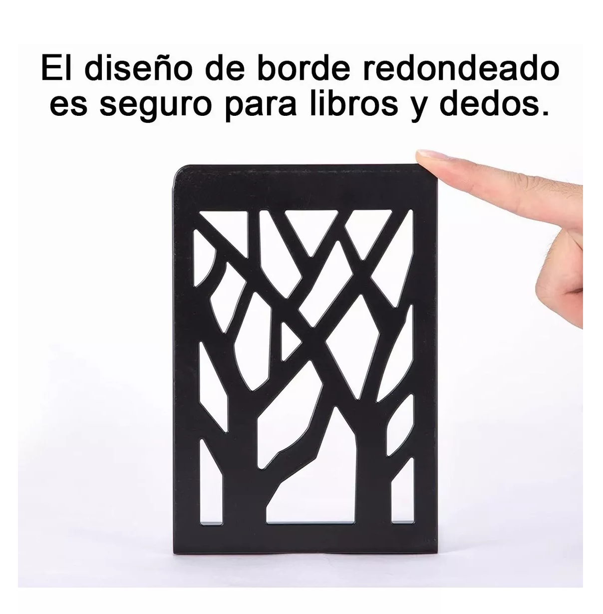 Foto 5 pulgar | Sujeta Libro Para Estantes Soporte Negro De Metal De 4 Pcs