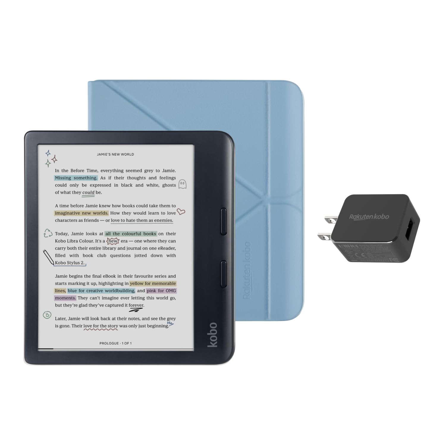 Foto 1 | Ereader Kobo Libra De Color Negro Con Paquete De Funda Y Adaptador De Corriente Alterna - Venta Internacional.