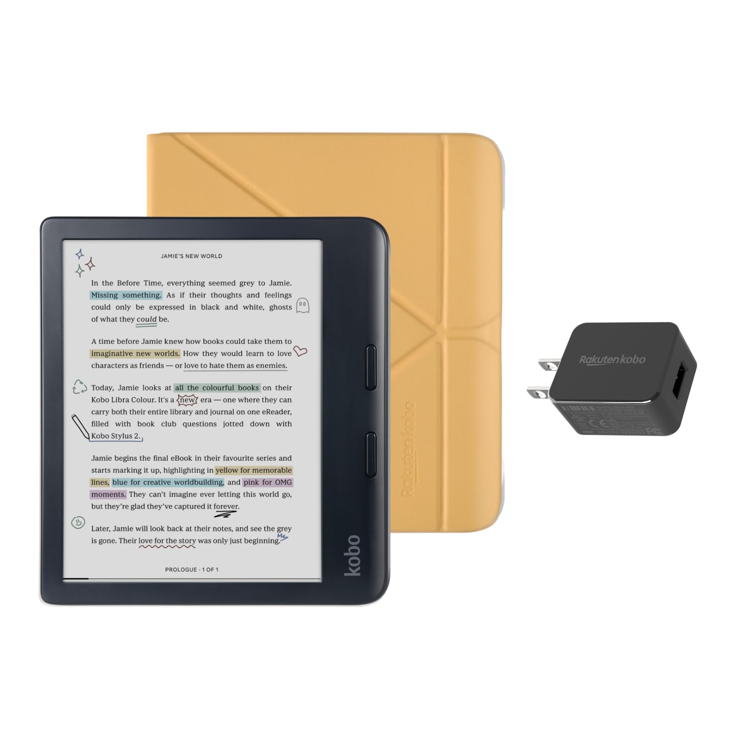 Foto 2 pulgar | Ereader Kobo Libra De Color Negro Con Paquete De Funda Y Adaptador De Corriente Alterna - Venta Internacional.