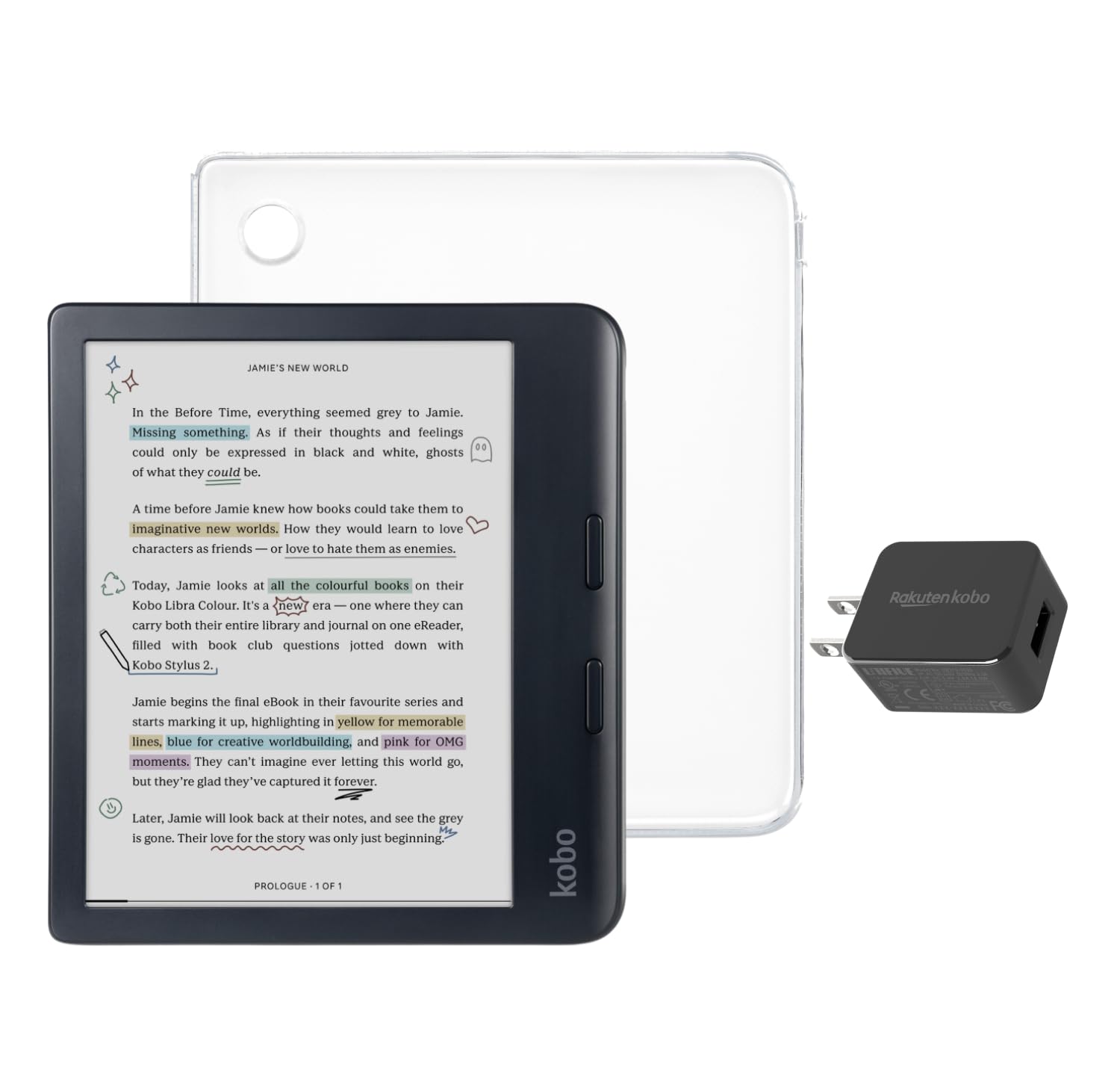 Foto 2 pulgar | Ereader Kobo Libra De Color Negro Con Paquete De Funda Y Adaptador De Corriente Alterna - Venta Internacional.