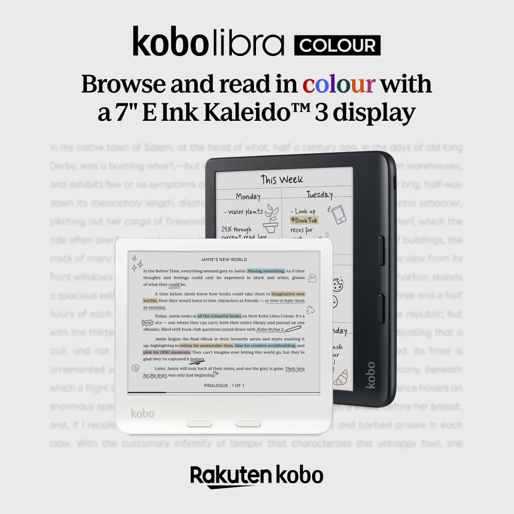 Foto 3 pulgar | Ereader Kobo Libra Colour De 7 Pulgadas, Blanco, Antideslumbrante Y Resistente Al Agua - Venta Internacional.