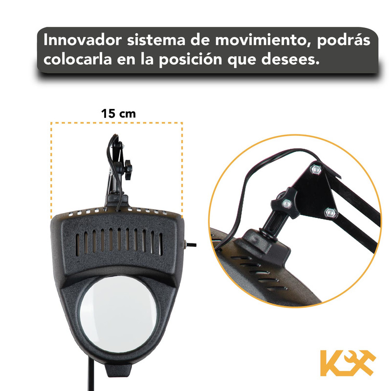 Foto 3 | Lámpara Kingsman 300544 color Negro para Escritorio Articulada Lupa 3X Brazo con Prensa