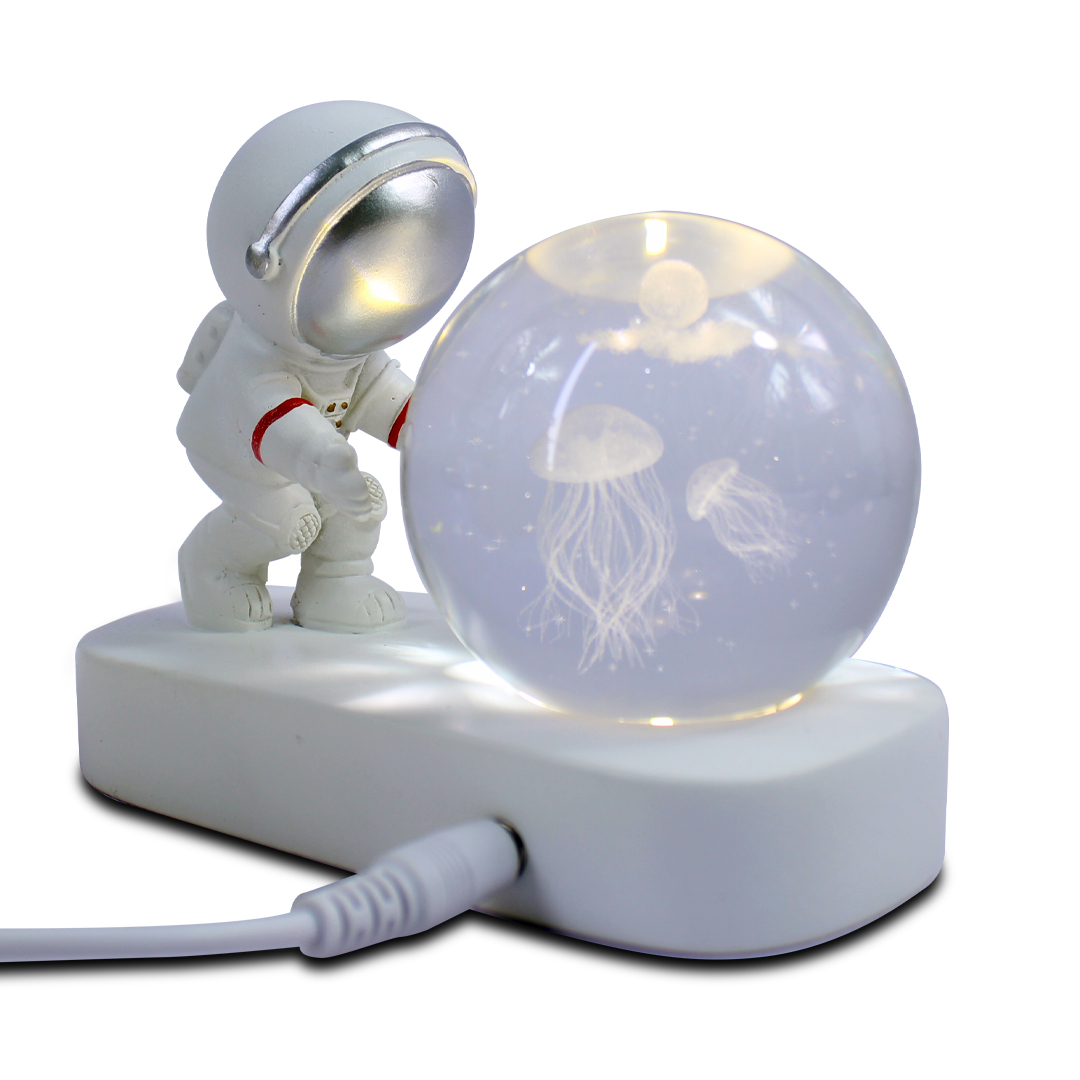 Lampara Decorativa Astronauta Esfera de Cristal