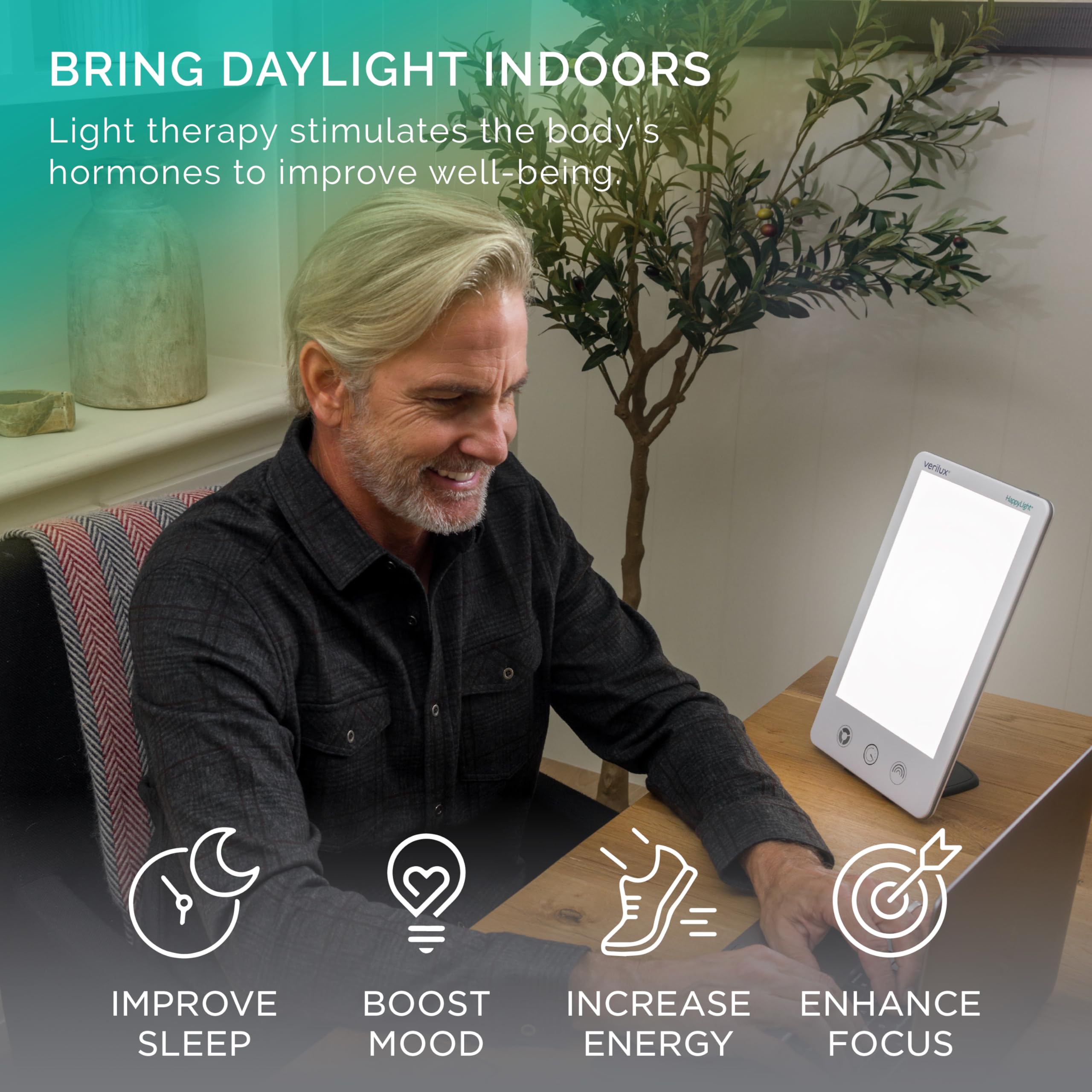 Foto 2 | Lámpara De Fototerapia Verilux Happylight Luxe 10.000 Lux - Venta Internacional.