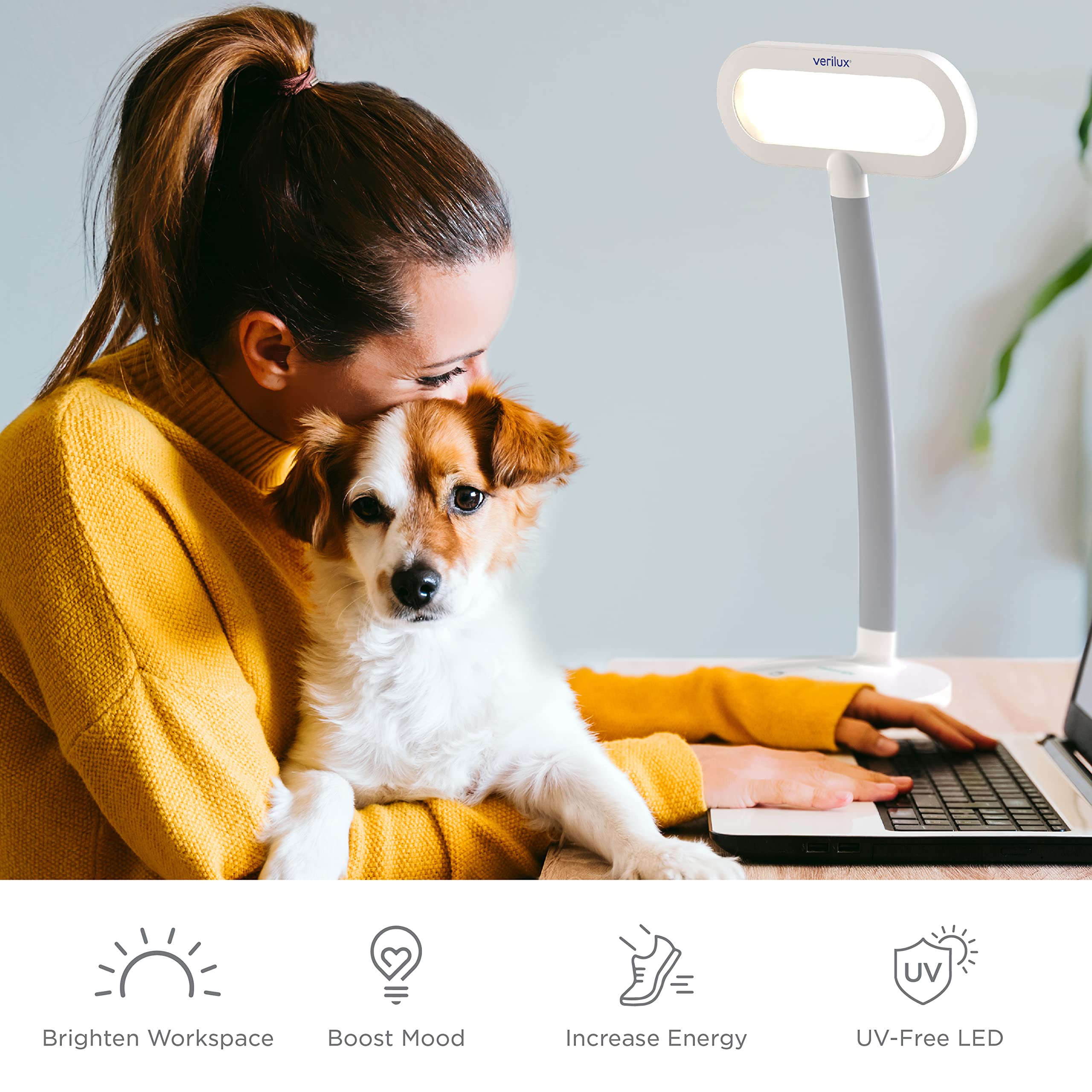 Foto 3 | Lámpara De Escritorio Verilux Happylight Duo 2 En 1 Para Terapia De Luz Y Tareas - Venta Internacional.