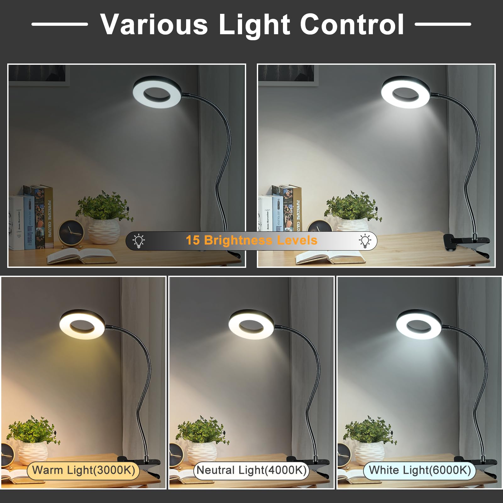Foto 4 pulgar | Lámpara Con Clip Dinglilighting, Regulable, 48 Led, Usb, 6 W, 15 Puntos De Brillo - Venta Internacional.