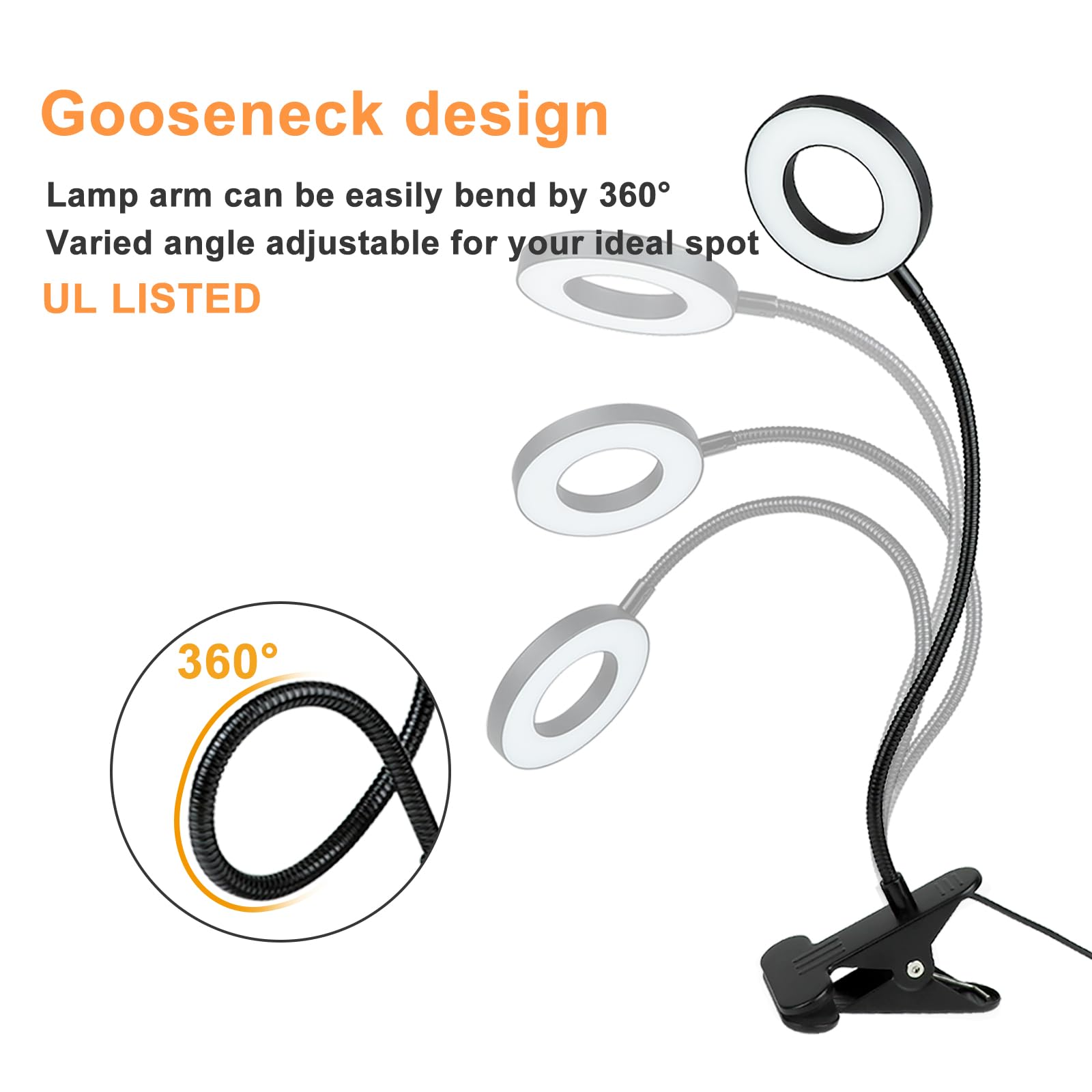 Foto 6 pulgar | Lámpara Con Clip Dinglilighting, Regulable, 48 Led, Usb, 6 W, 15 Puntos De Brillo - Venta Internacional.