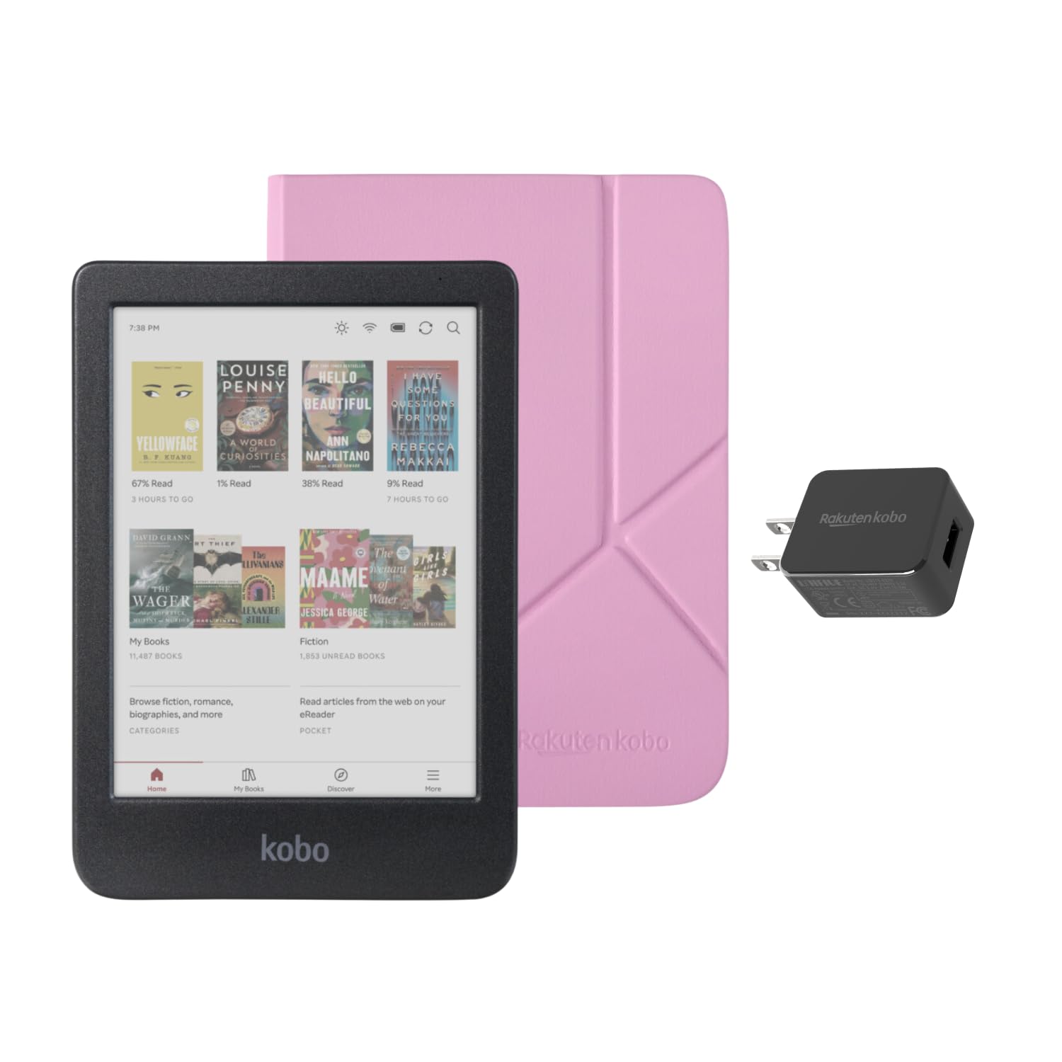 Foto 2 pulgar | Paquete De Ereader Kobo Clara Colour Con Funda Candy Pink + Ac - Venta Internacional.