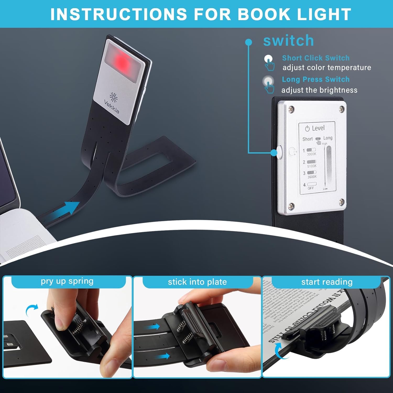 Foto 7 | Marcador De Libros Light Vekkia: Niveles De Brillo Infinitos - Venta Internacional.