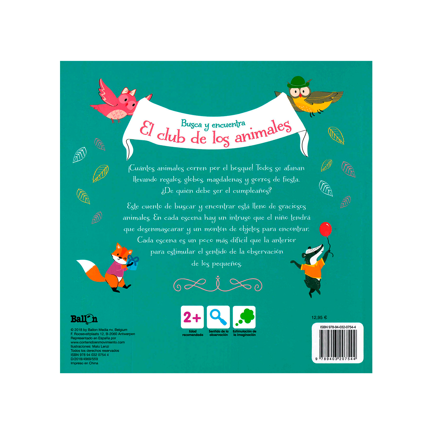 Foto 2 | Libro El Club de los Animales Feliz Cumpleaños Ballon de Pasta Dura Multicolor