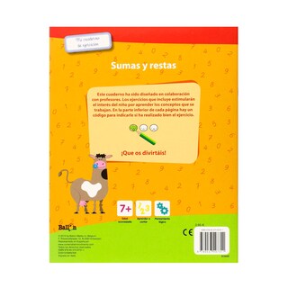 Foto 2 | Mi Cuaderno de Ejercicios Sumas y Restas Ballon Rústico Multicolor