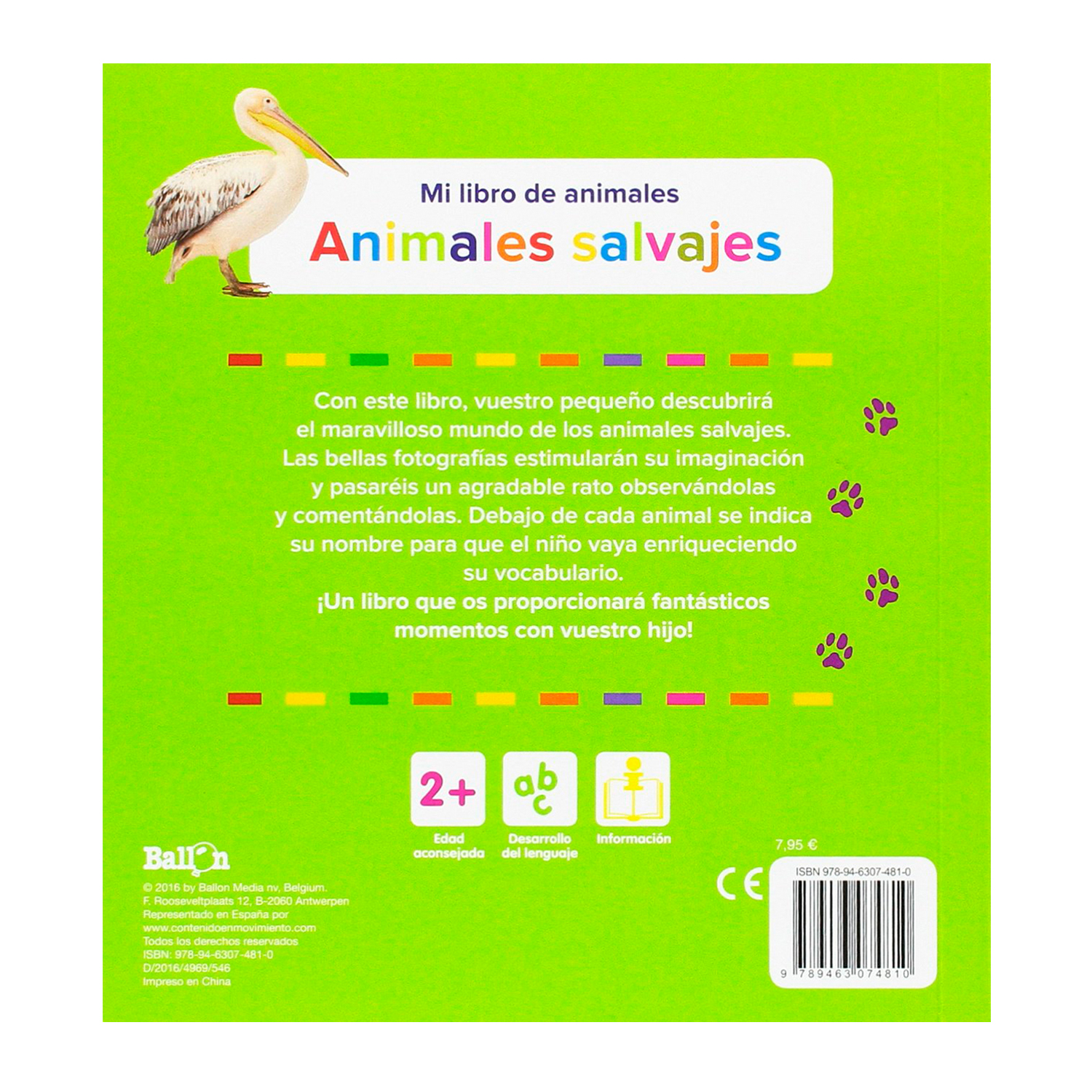 Foto 3 pulgar | Animales Salvajes - Mi Libro de Animales Ballon Pasta Dura Multicolor
