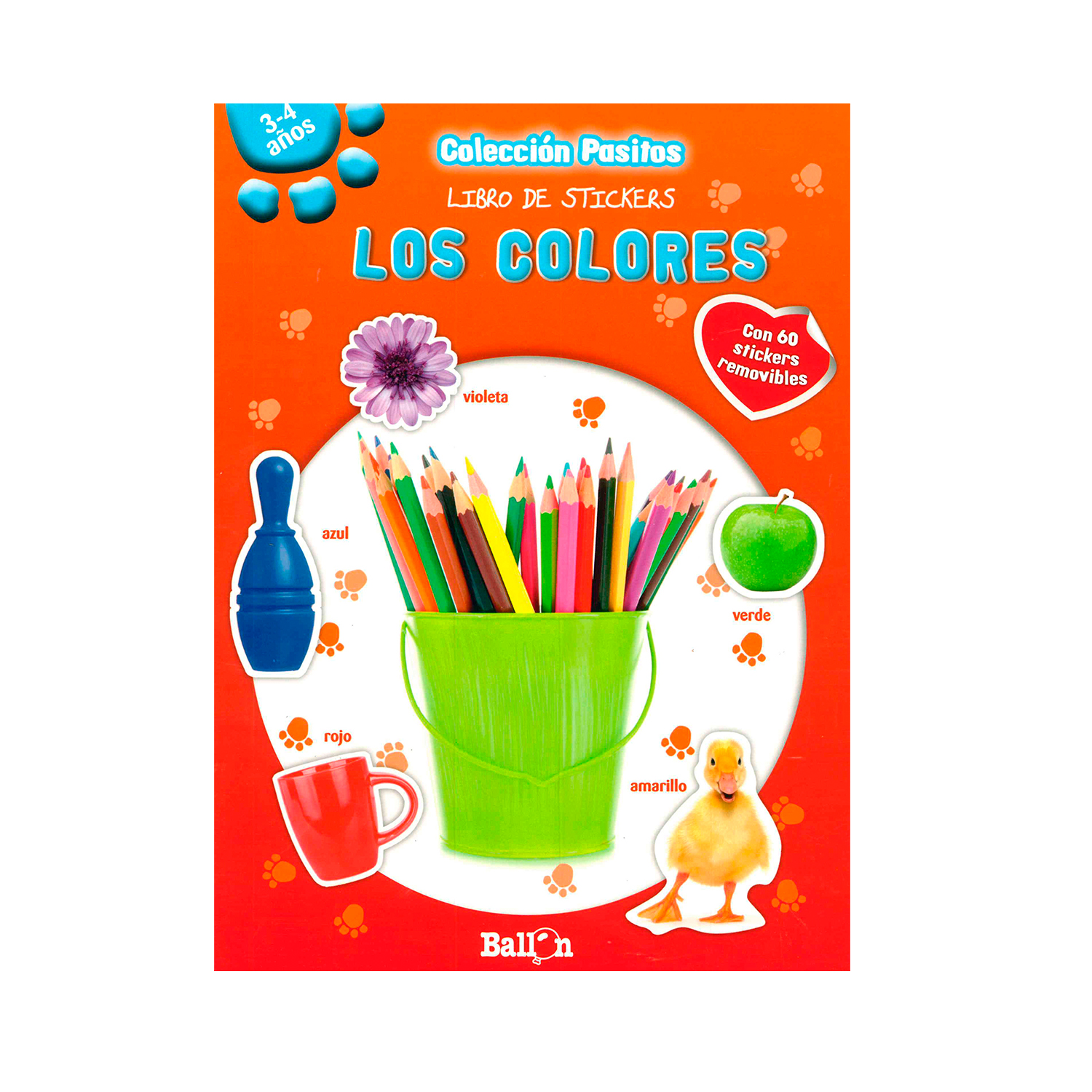 Foto 2 pulgar | Libro Los Colores Libro de Stickers Ballon Rústica Rojo