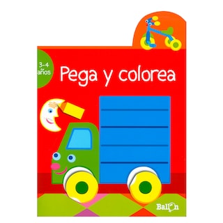 Foto 1 | Libro Pega y Colorea 3-4 Años Ballon Rústica Rojo