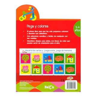 Foto 2 | Libro Pega y Colorea 3-4 Años Ballon Rústica Rojo