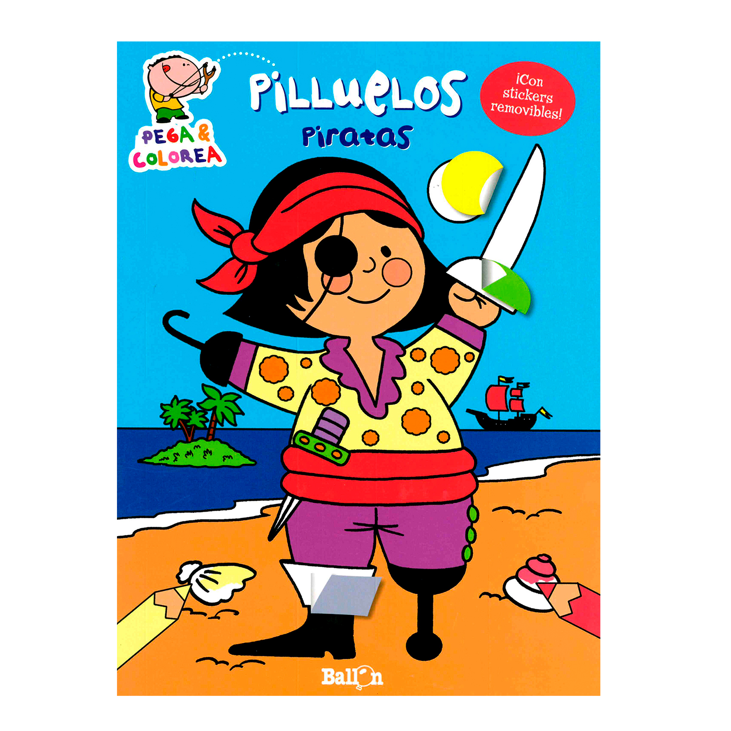 Foto 2 pulgar | Libro Piratas Ballon Rústica color Azul