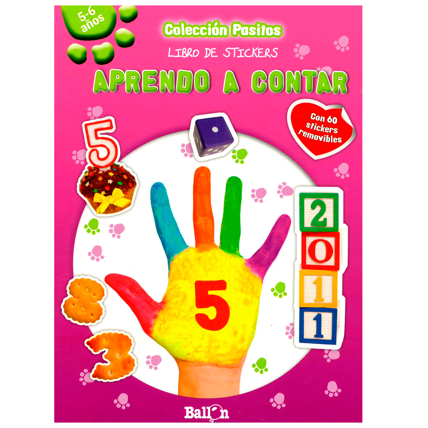 Foto 2 pulgar | Libro de Stickers Aprendo a Contar Ballon Rústica color Rosa