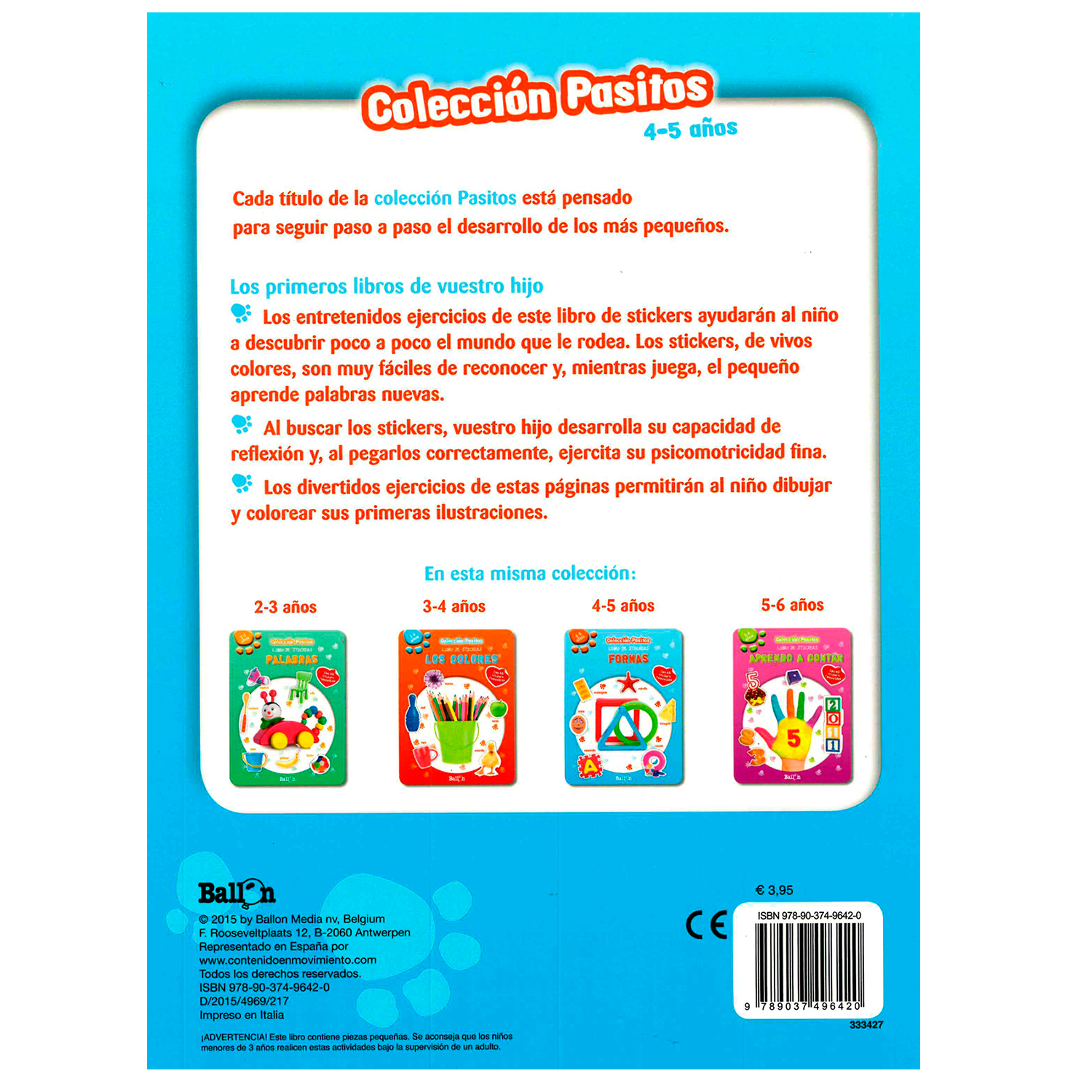 Foto 3 pulgar | Libro de Stickers Ballon Formas Rústica color Azul
