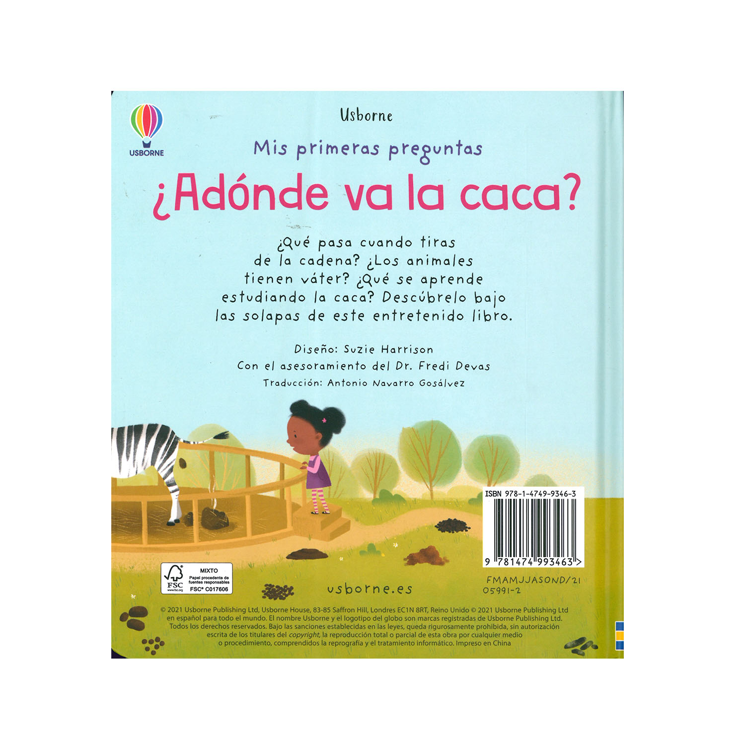 Foto 3 pulgar | ¿a Dónde Va La Caca? Usborne Pasta Dura color Azul