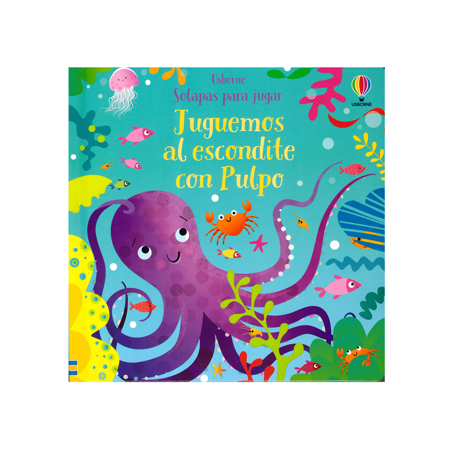 Juguemos al Escondite con Pulpo Usborne Pasta Dura color Verde