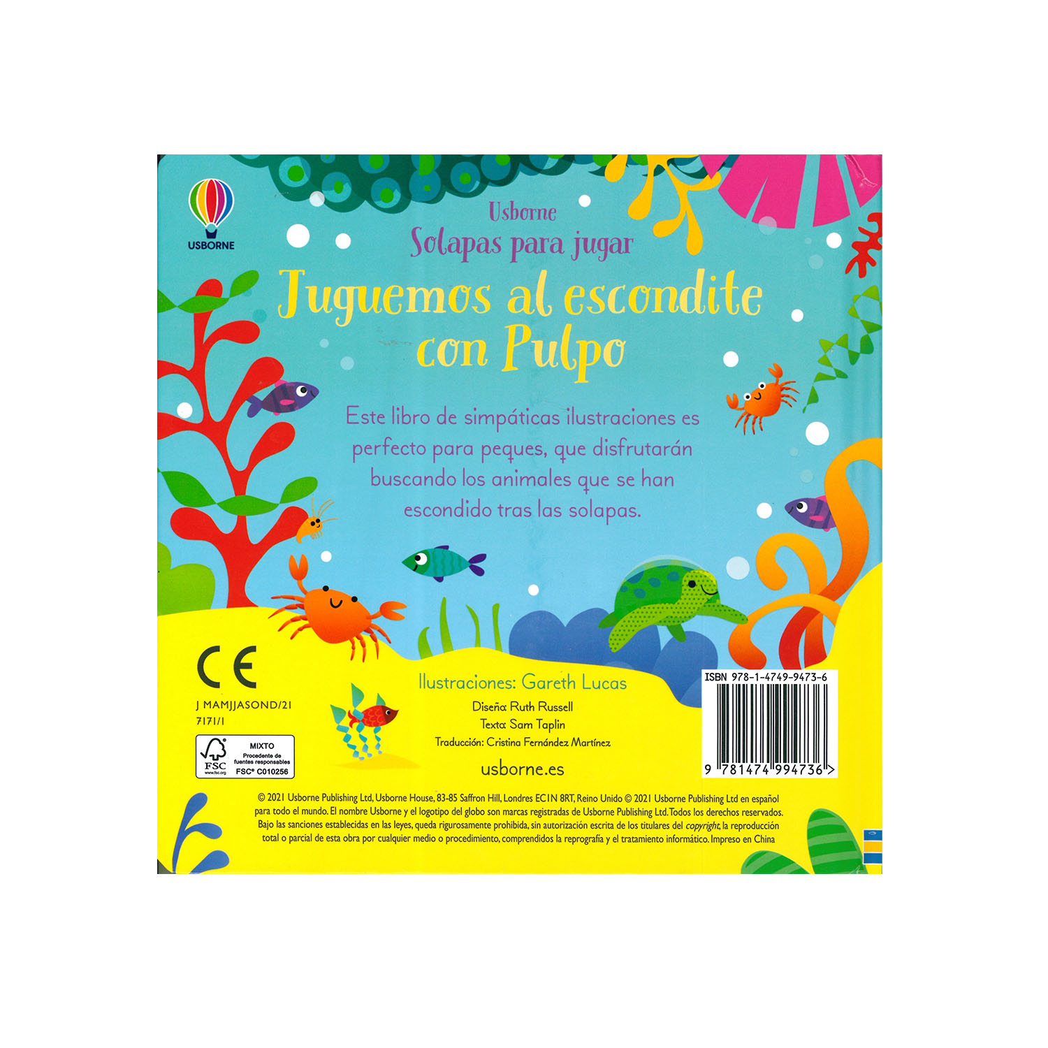 Foto 3 pulgar | Juguemos al Escondite con Pulpo Usborne Pasta Dura color Verde