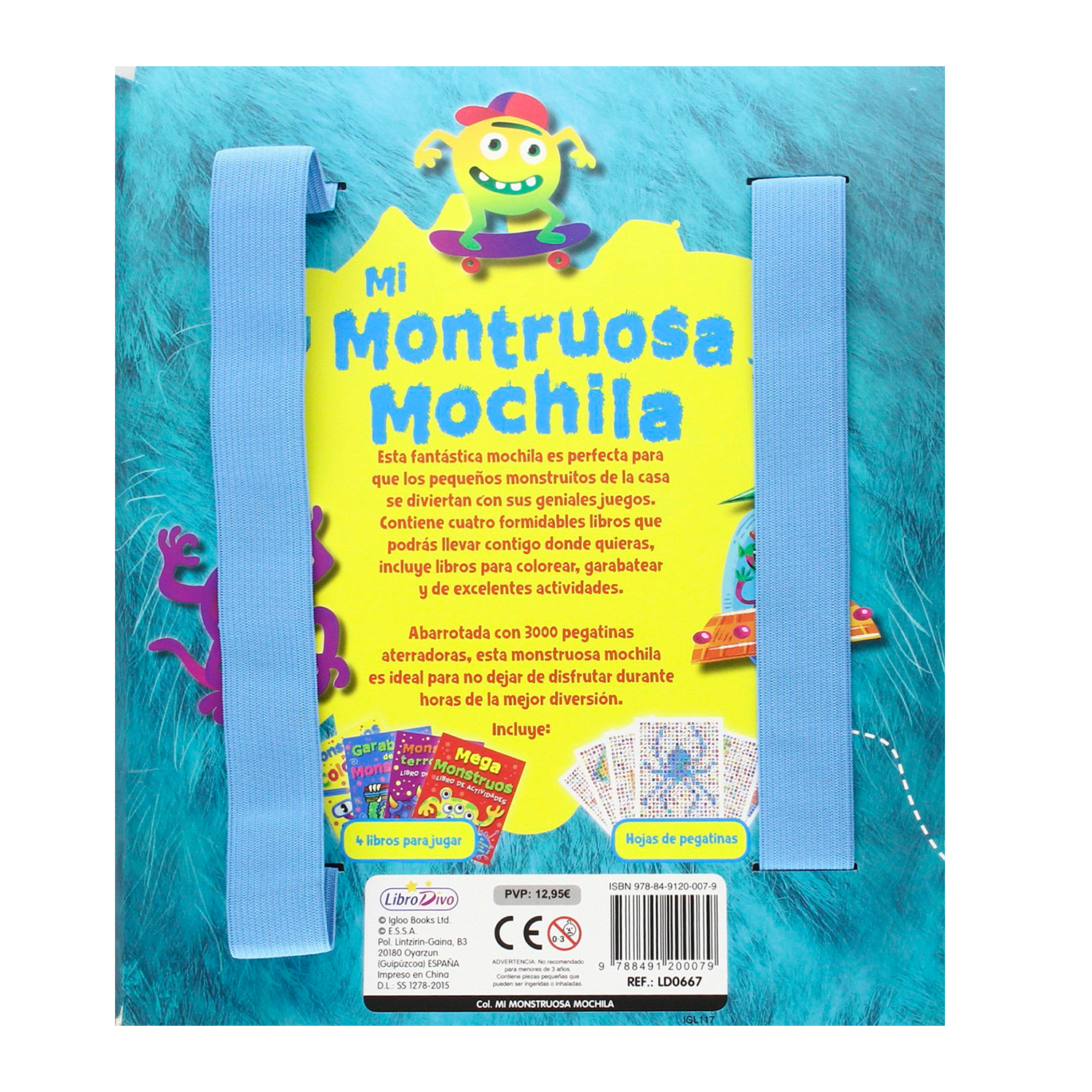 Foto 3 pulgar | Mi Montruosa Mochila Libro Divo Pack Azul
