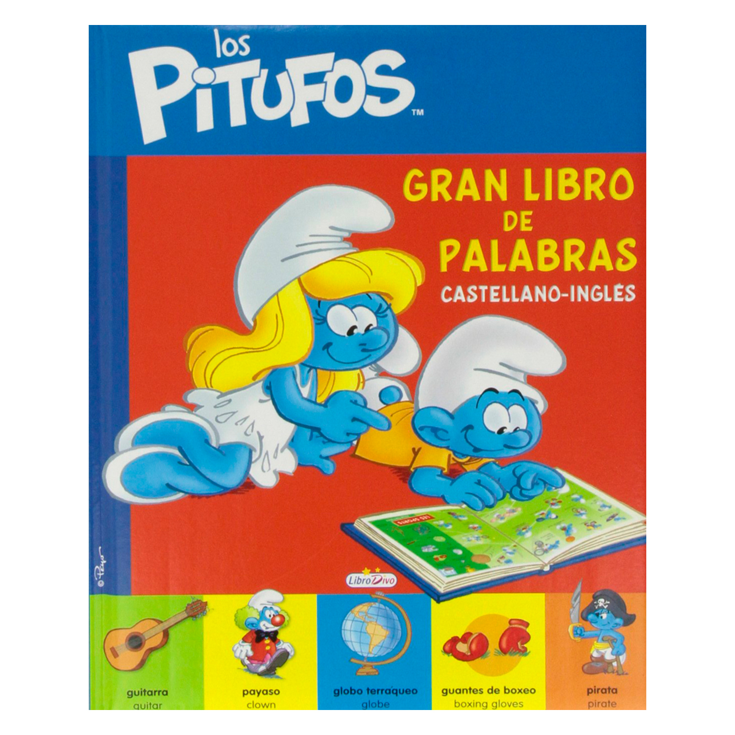 Foto 2 pulgar | Los Pitufos Libro Divo Pasta Dura Rojo
