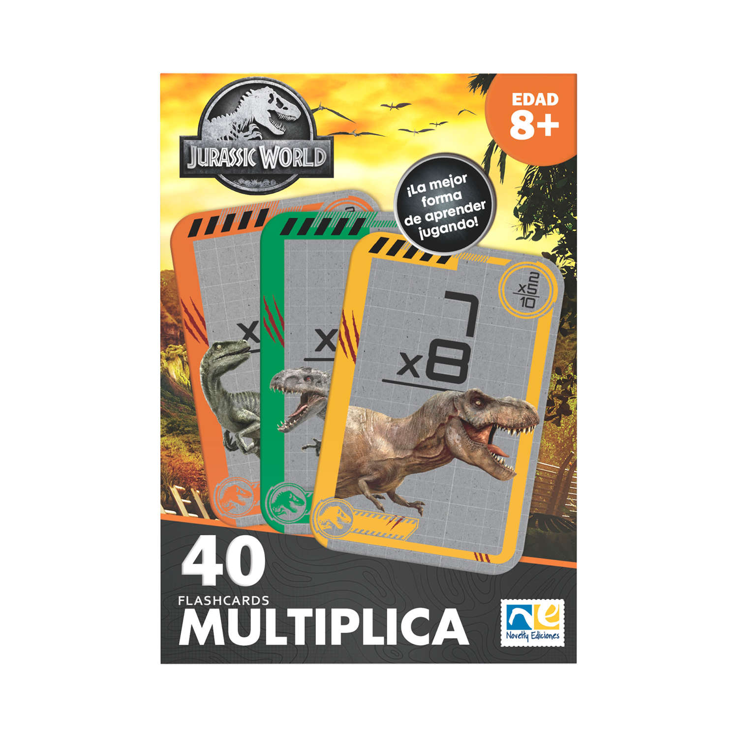 Foto 2 pulgar | Flashcards Jurassic World Multiplicaciones - Novelty Multicolor