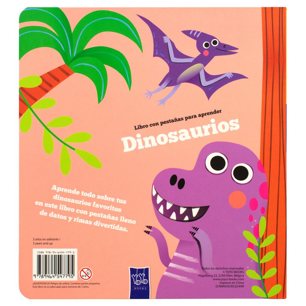 Foto 3 pulgar | Dinosaurios: Libro con Pestañas para Aprender - Yoyo Books