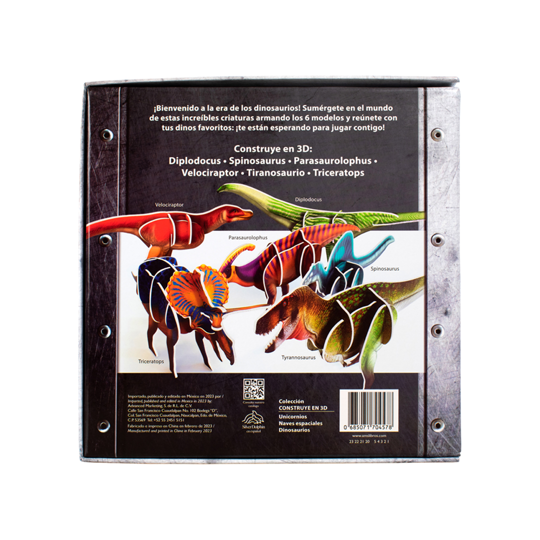 Foto 5 pulgar | Libro Infantil con Actividades: Construye Dinosaurios en 3D
