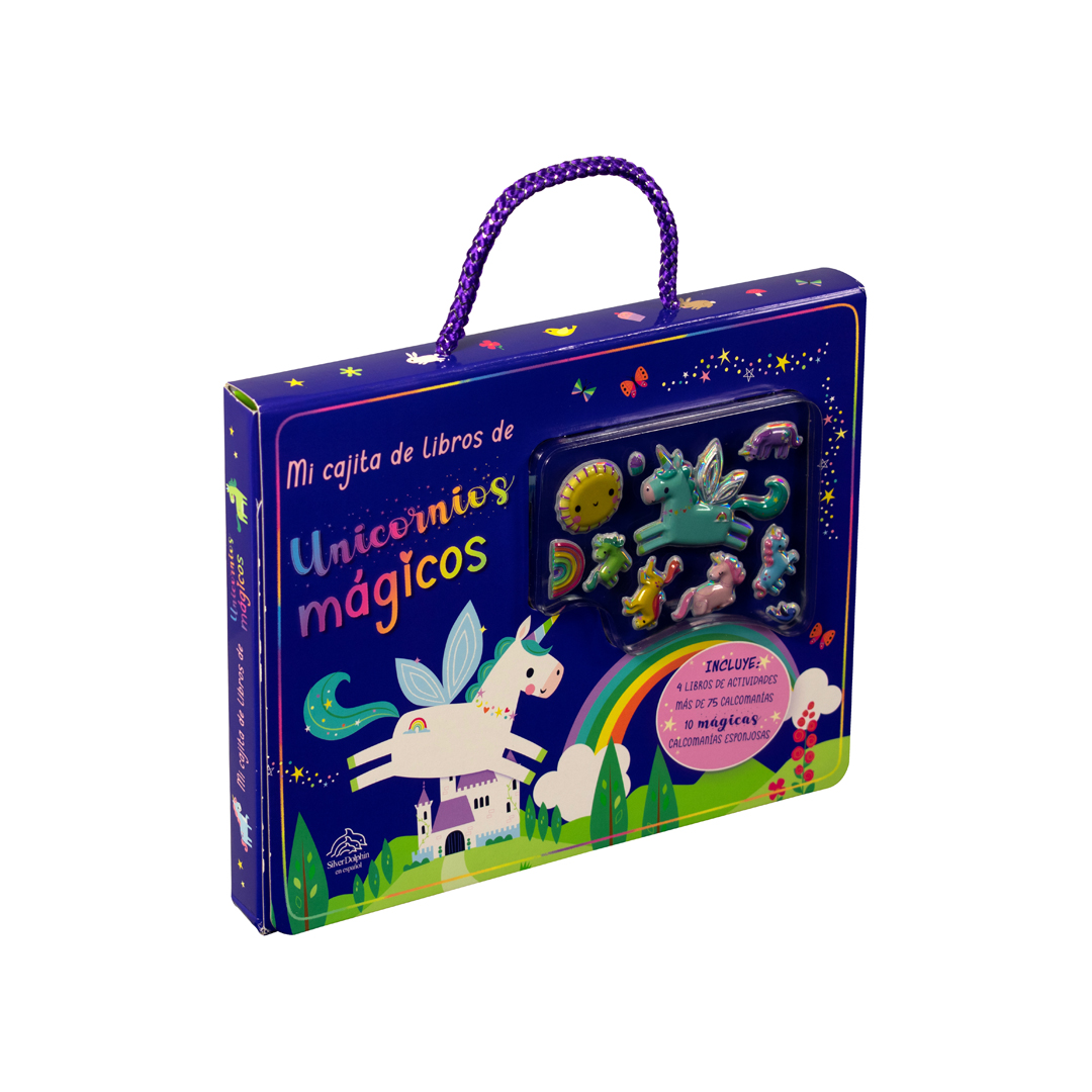Libro Infantil con Actividades y Calcomanías: Mi Cajita de Libros de Unicornios Mágicos