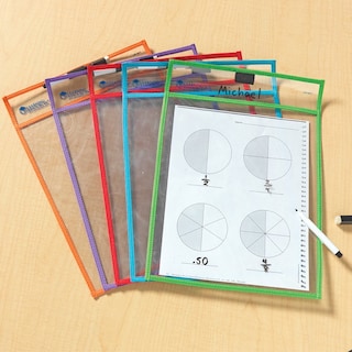 Foto 2 | Bolsillos De Borrado En Seco, Recursos De Aprendizaje, Escritura Y Limpieza, 5 Unidades - Venta Internacional.