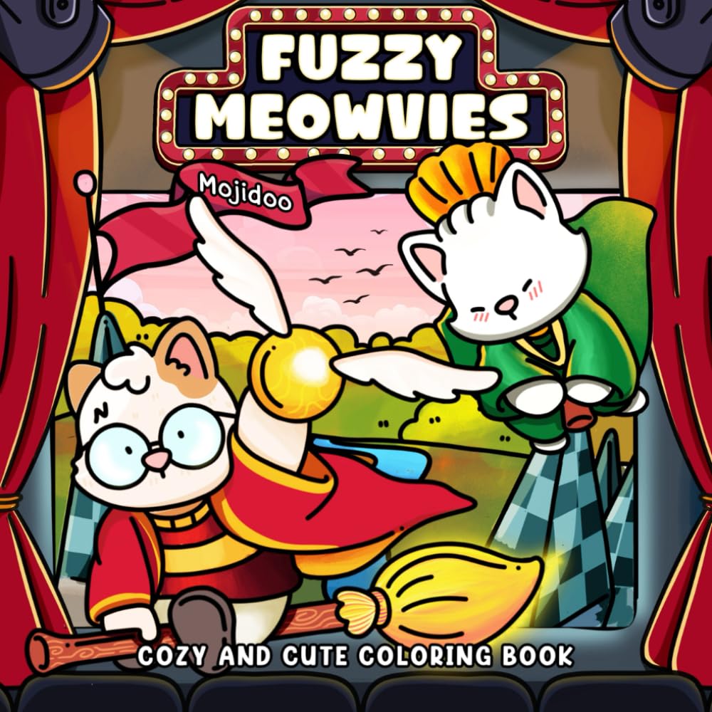 Foto 2 pulgar | Libro Para Colorear Fuzzy Meowvies, Acogedores Y Lindos Gatos Inspirados En El Cine - Venta Internacional.