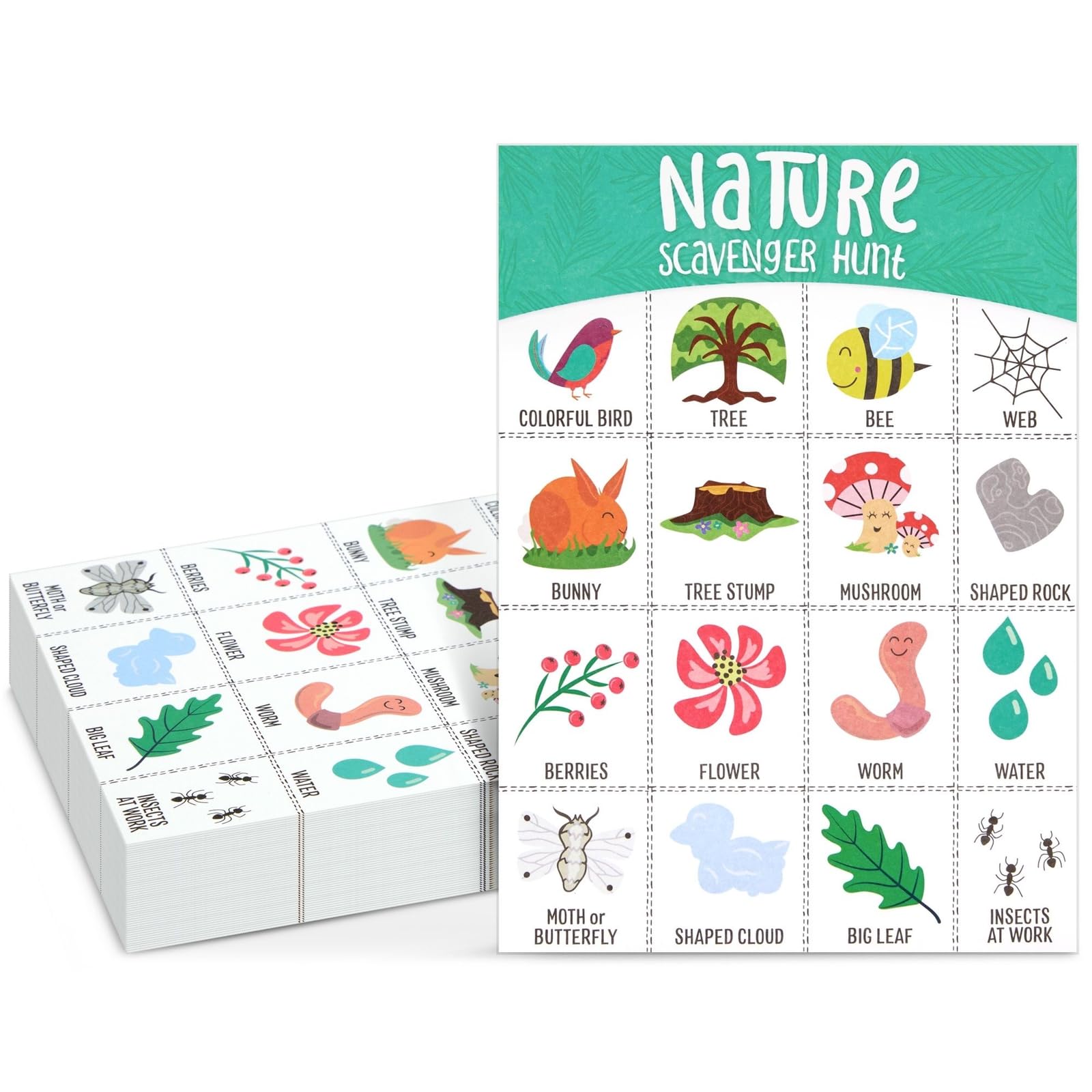 Foto 2 pulgar | Paquete De 50 Tarjetas De Búsqueda Del Tesoro De La Naturaleza Juvale Para Niños De 4 A 8 Años - Venta Internacional.