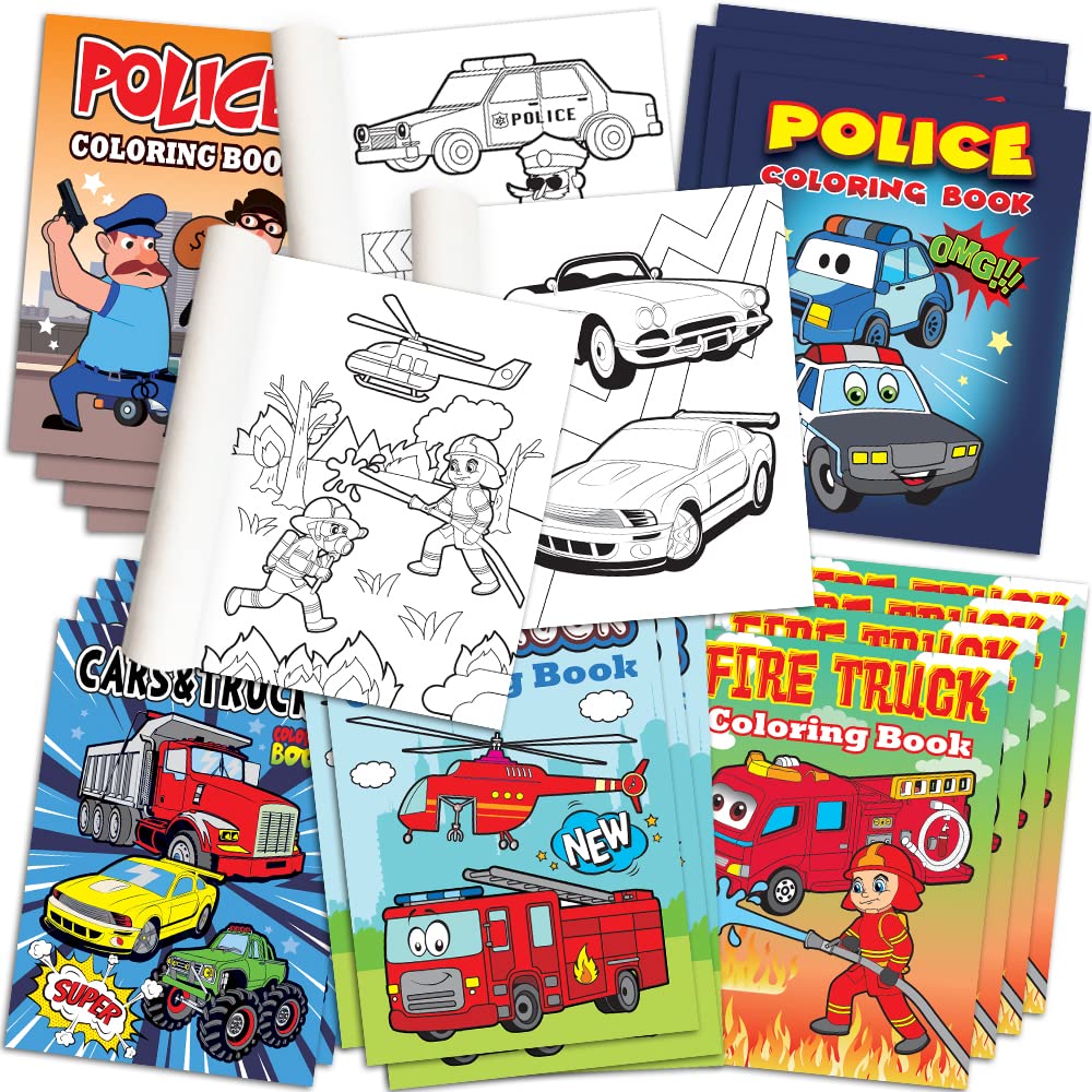 Libros Para Colorear Artcreativity Police & Firefighter Kids X20 - Venta Internacional. $668