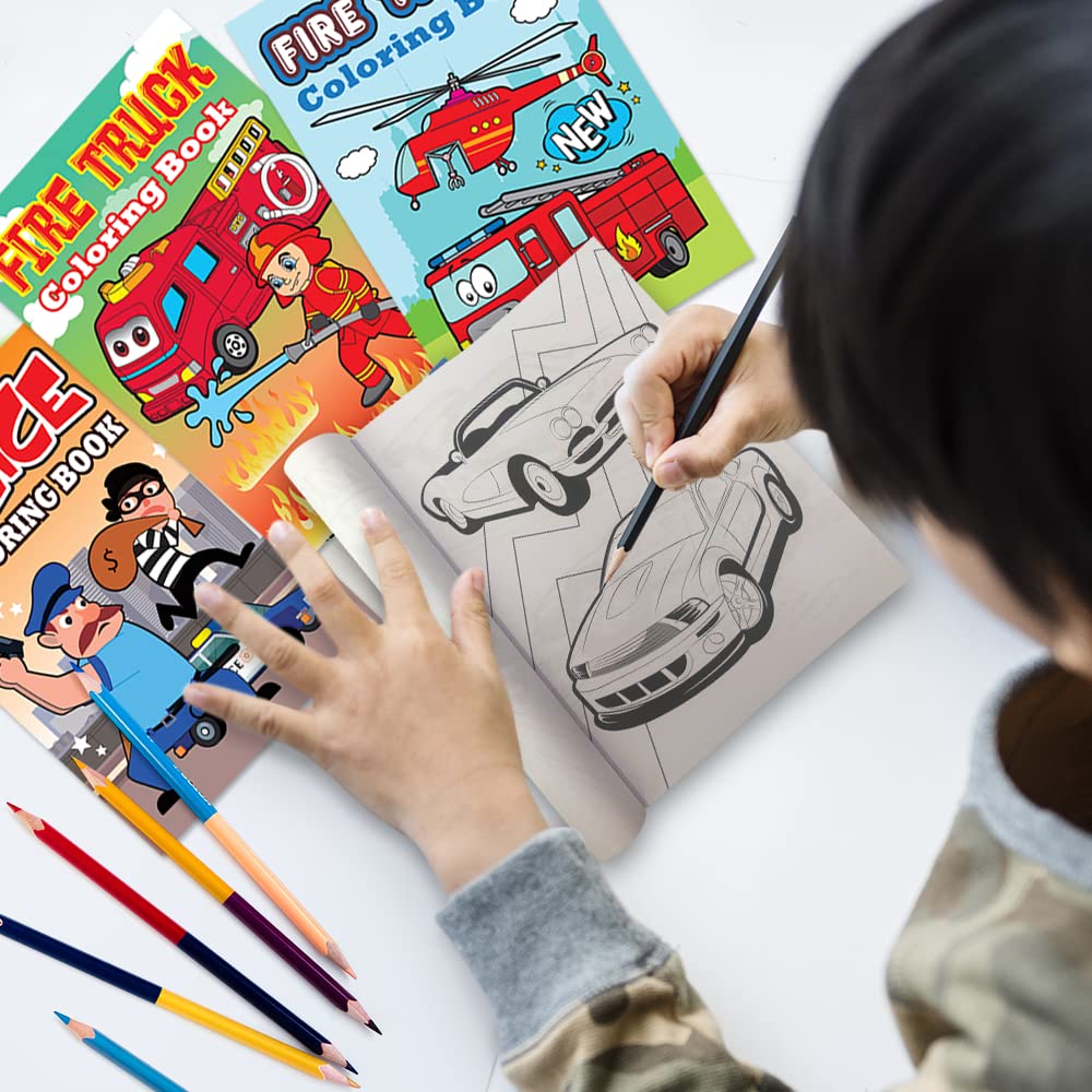 Foto 5 | Libros Para Colorear Artcreativity Police & Firefighter Kids X20 - Venta Internacional.