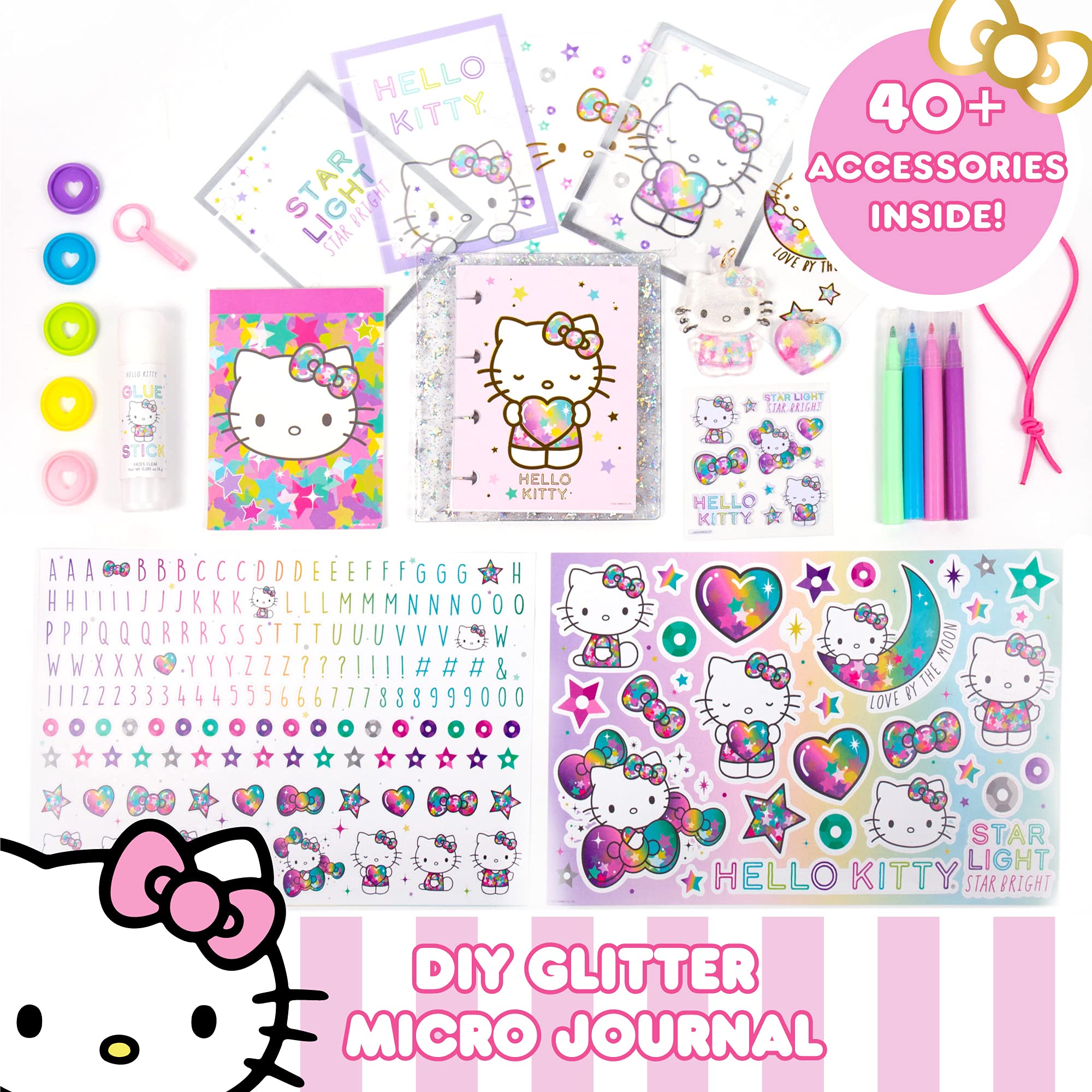 Foto 3 pulgar | Purpurina Micro Journal Hello Kitty Para Bricolaje Con Más De 40 Accesorios - Venta Internacional.
