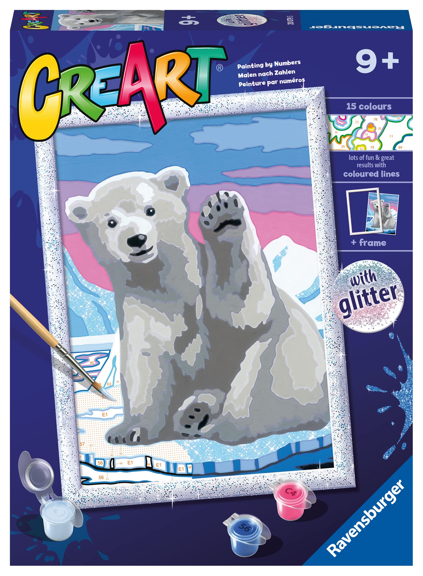 Foto 3 pulgar | Kit De Pintura Por Números Ravensburger Creart Pawesome Polar Bear - Venta Internacional.