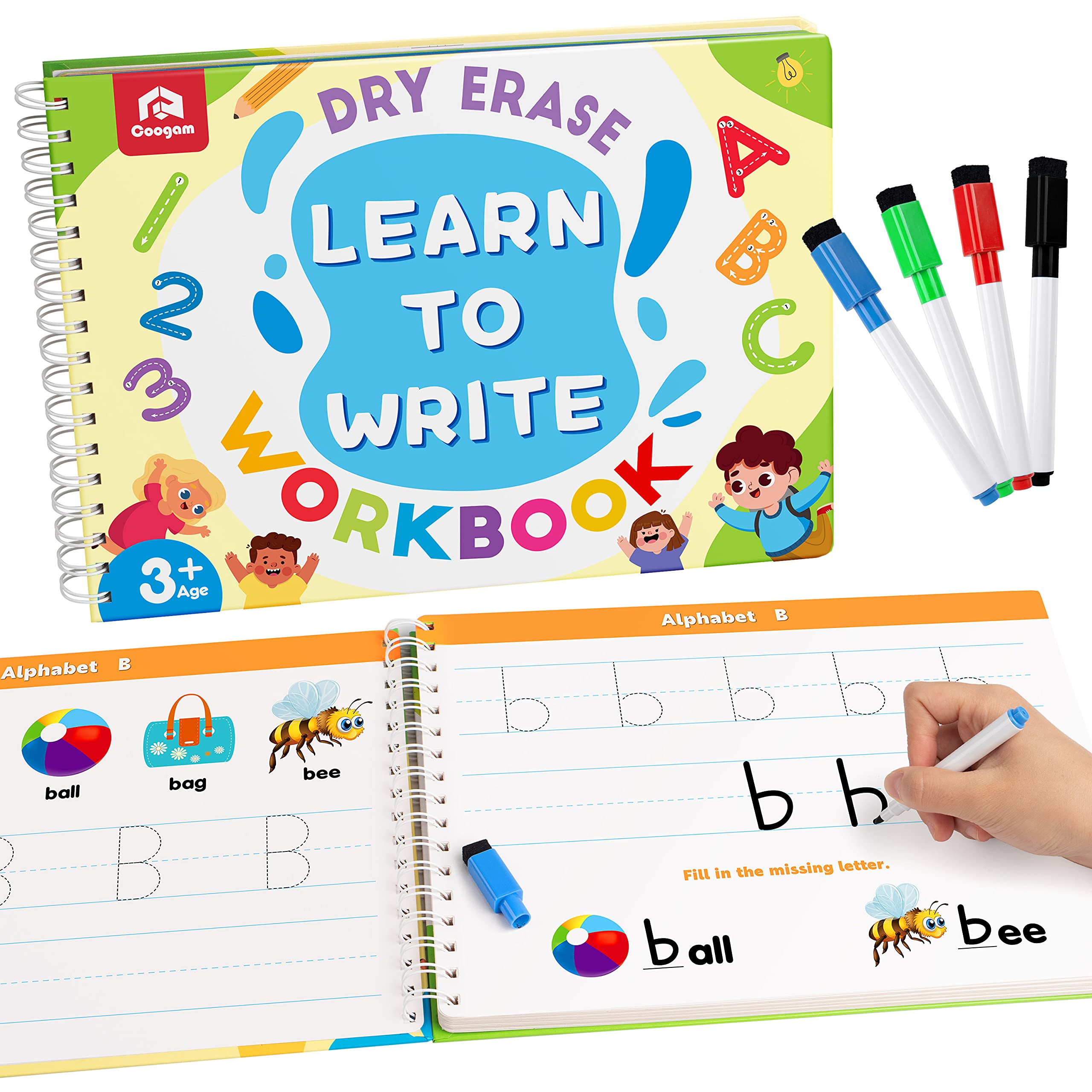 Cuaderno De Ejercicios Coogam Aprende A Escribir Números Y Letras Para Niños - Venta Internacional. $641