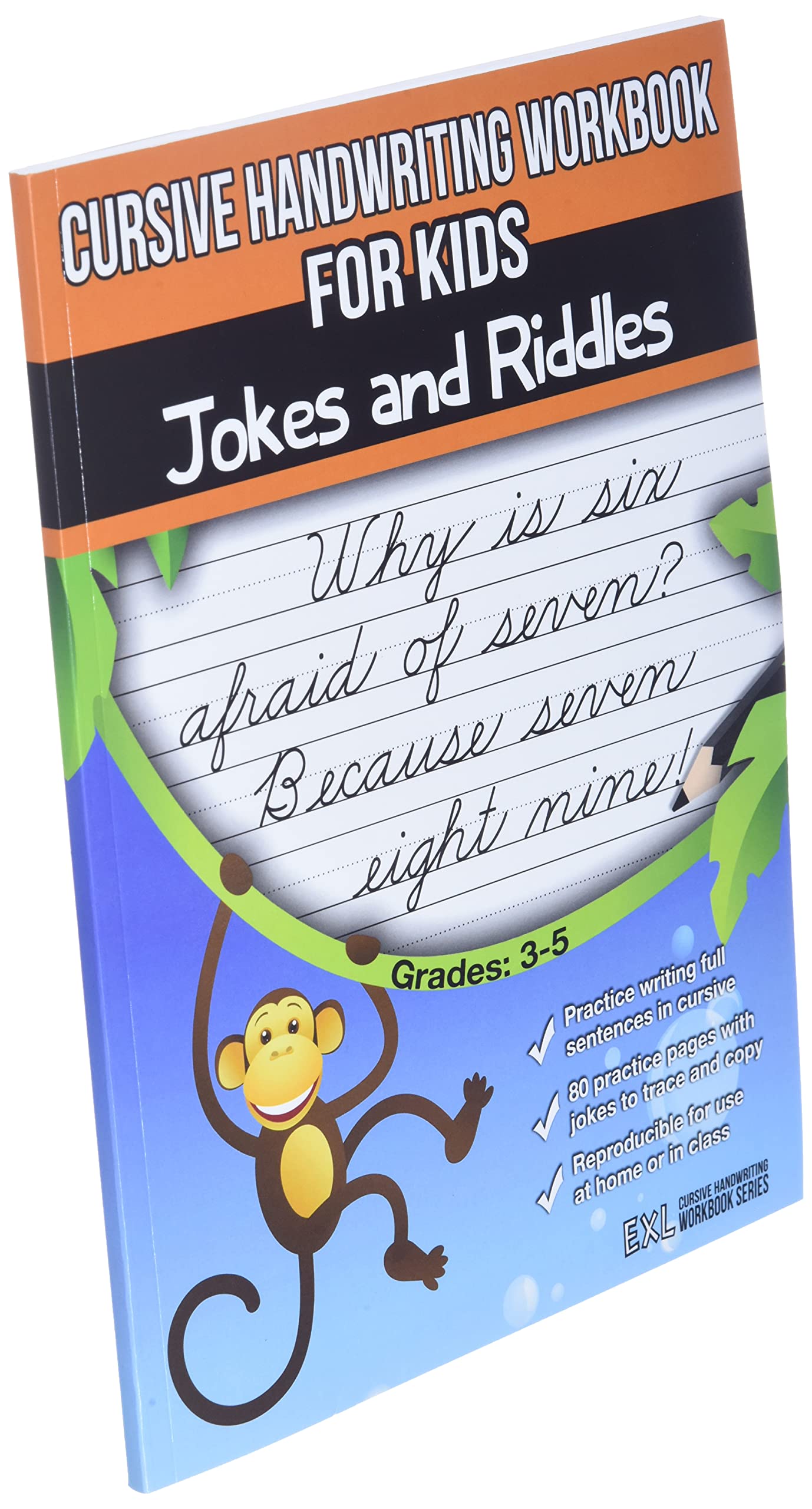 Foto 3 pulgar | Cuaderno De Trabajo Escritura Cursiva Genérica Para Niños: Bromas Y Acertijos - Venta Internacional.